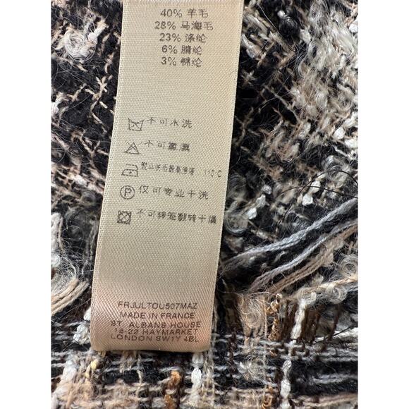 RARE Authentic Y2K Burberry Wool Mohair Boucle Check Scarf Made in France - Picture 6 of 9